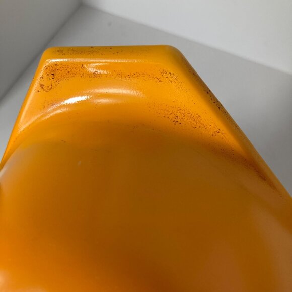 Vintage Pyrex Daisy Sunflower 043 1.5QT Oval Baking Dish & Lid Yellow Orange USA - Picture 10 of 10